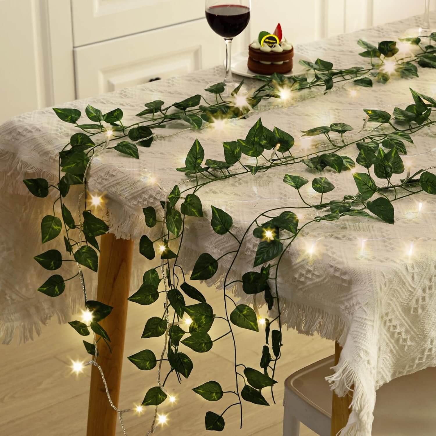 Solar Ivy Vine Fairy Lights – USB, Battery & Solar Powered LED Leaf Garland Decor