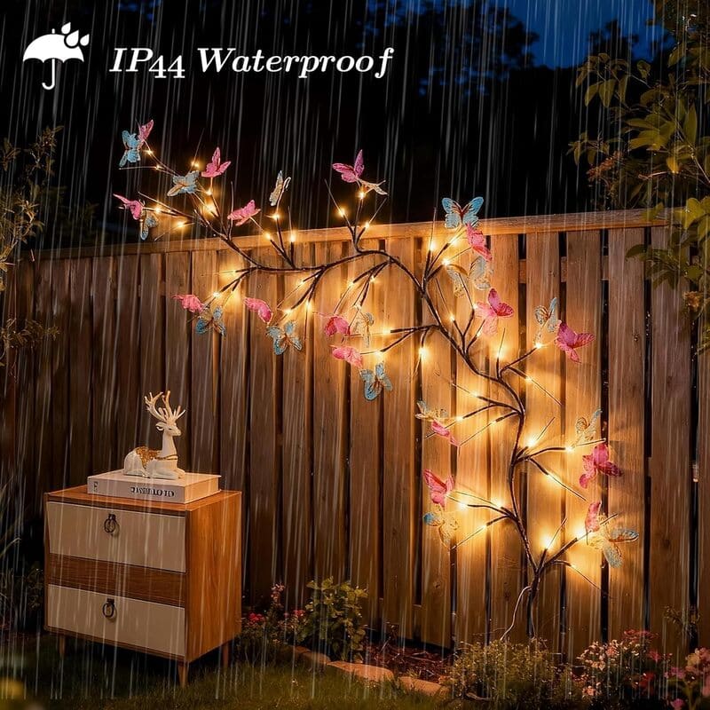 Butterfly Willow Vine Lights – LED Branch Wall Decor with Remote & 8 Lighting Modes