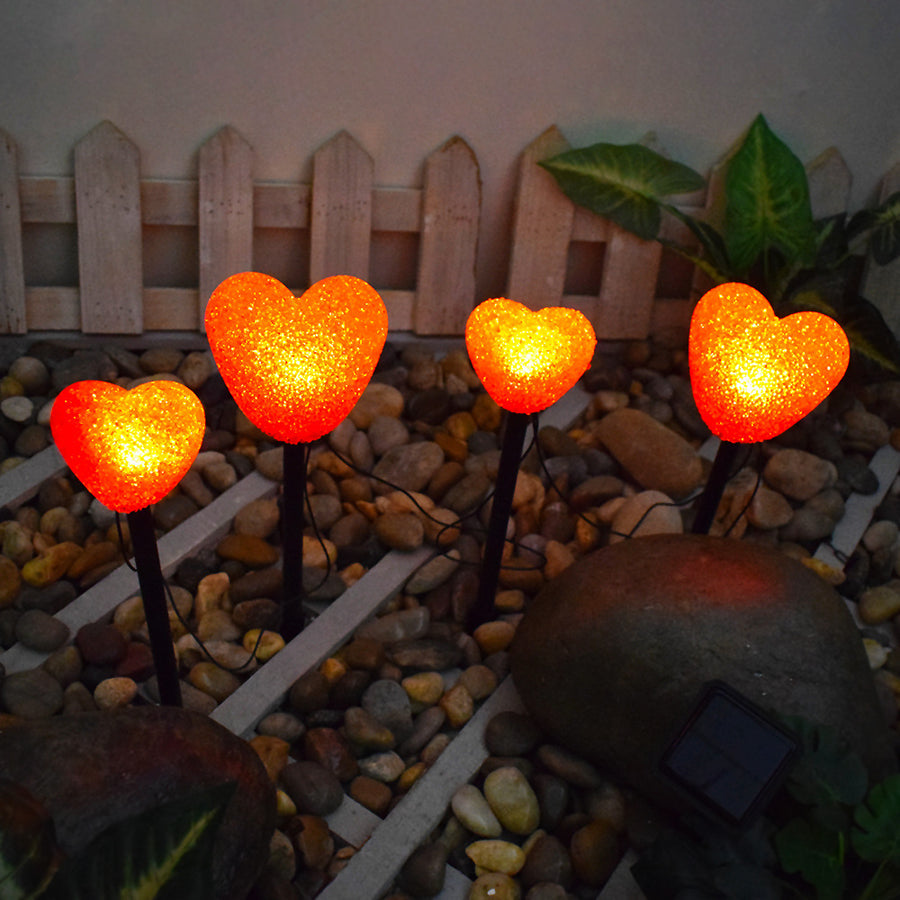 Solar Heart Garden Lights – Waterproof LED Outdoor Landscape Stake Lights for Garden & Patio