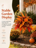 Piquet de jardin floral artificiel d'automne pour porche et jardinières