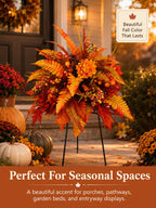 Piquet de jardin floral artificiel d'automne pour porche et jardinières