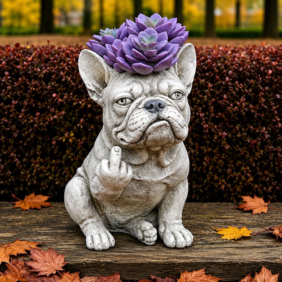 Pot de fleurs Bouledogue Français pour plantes succulentes et petites plantes