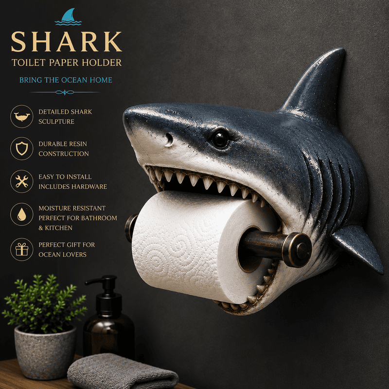 Ocean Guardian Toilet Paper Holder – Resin Sea Turtle, Octopus & Shark Wall Decor