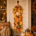 Rustic Wooden Pumpkin Hanging Decor with LED Lights