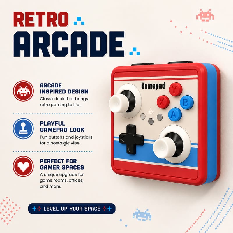 Retro Arcade Light Switch Cover – 3D Gamer Wall Plate Decor