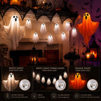 Light Up Hanging Ghost Halloween Decorations for Porch & Yard