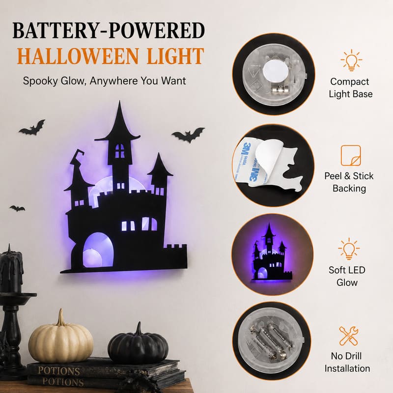 Halloween LED Silhouette Lights for Windows, Walls & Doors