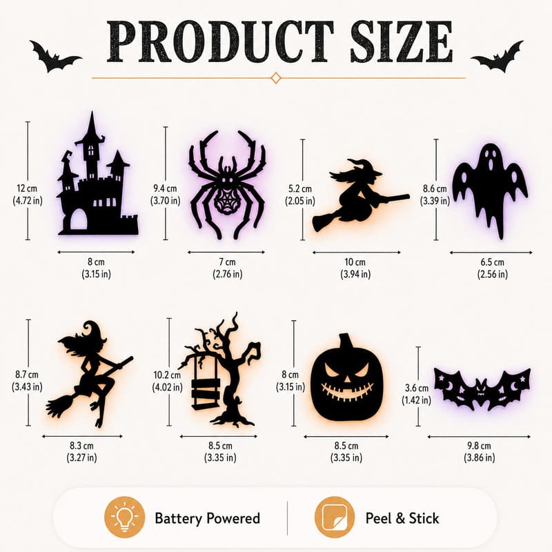 Halloween LED Silhouette Lights for Windows, Walls & Doors