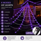 Giant 250 LED Spider Web Lights for Halloween Outdoor Decor