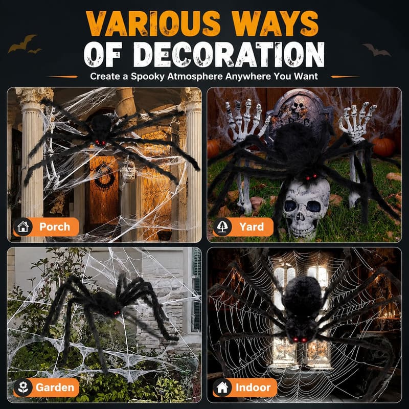 Giant 250 LED Spider Web Lights for Halloween Outdoor Decor