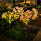 Solar LED Lily Flower Garden Lights, 7-Head Waterproof Outdoor Decor