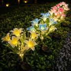 Solar LED Lily Flower Garden Lights, 7-Head Waterproof Outdoor Decor