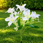 Solar LED Lily Flower Garden Lights, 7-Head Waterproof Outdoor Decor
