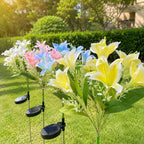 Solar LED Lily Flower Garden Lights, 7-Head Waterproof Outdoor Decor