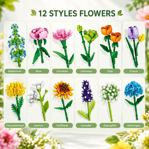 12-Piece DIY Flower Bouquet Building Set