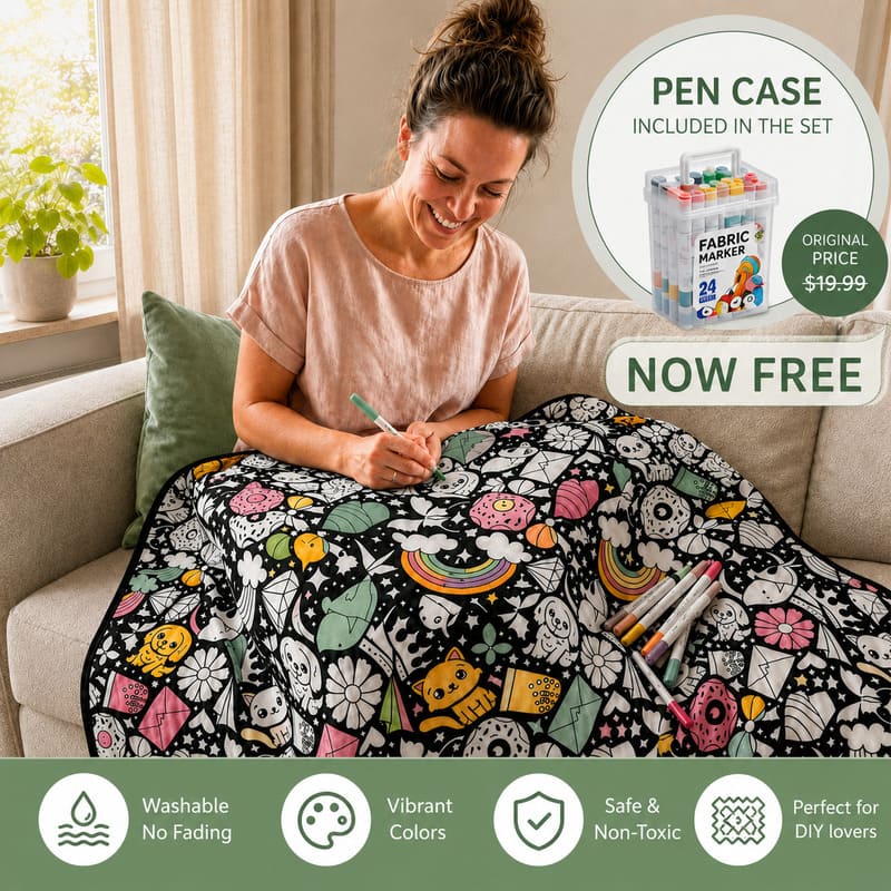 DIY Coloring Blanket, Creative Art & Cozy Home Decor