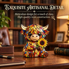 Highland Cow Sunflower LED Night Light With Warm Amber Glow