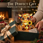 Highland Cow Sunflower LED Night Light With Warm Amber Glow