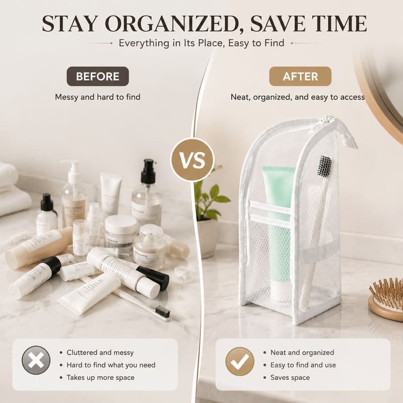 Clear Toiletry Bag With Compartments And Handle