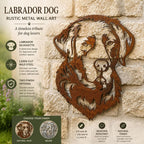 Labrador Dog Rustic Metal Wall Art For Garden Decor