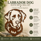 Labrador Dog Rustic Metal Wall Art For Garden Decor