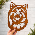 Akita Dog Rustic Metal Wall Art For Garden Decor