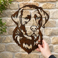 Labrador Dog Rustic Metal Wall Art For Garden Decor