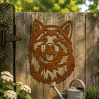 Akita Dog Rustic Metal Wall Art For Garden Decor