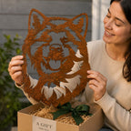 Akita Dog Rustic Metal Wall Art For Garden Decor
