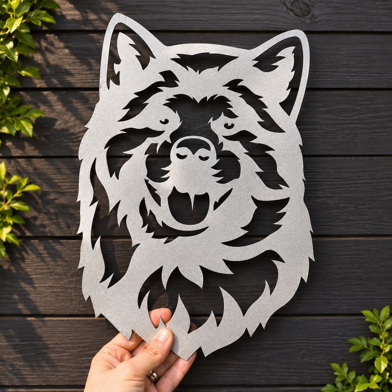 Akita Dog Rustic Metal Wall Art For Garden Decor