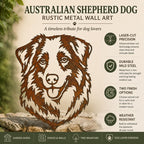 Australian Shepherd Dog Rustic Metal Wall Art For Garden Decor