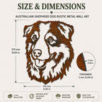 Australian Shepherd Dog Rustic Metal Wall Art For Garden Decor