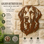 Golden Retriever Dog Rustic Metal Wall Art For Garden Decor