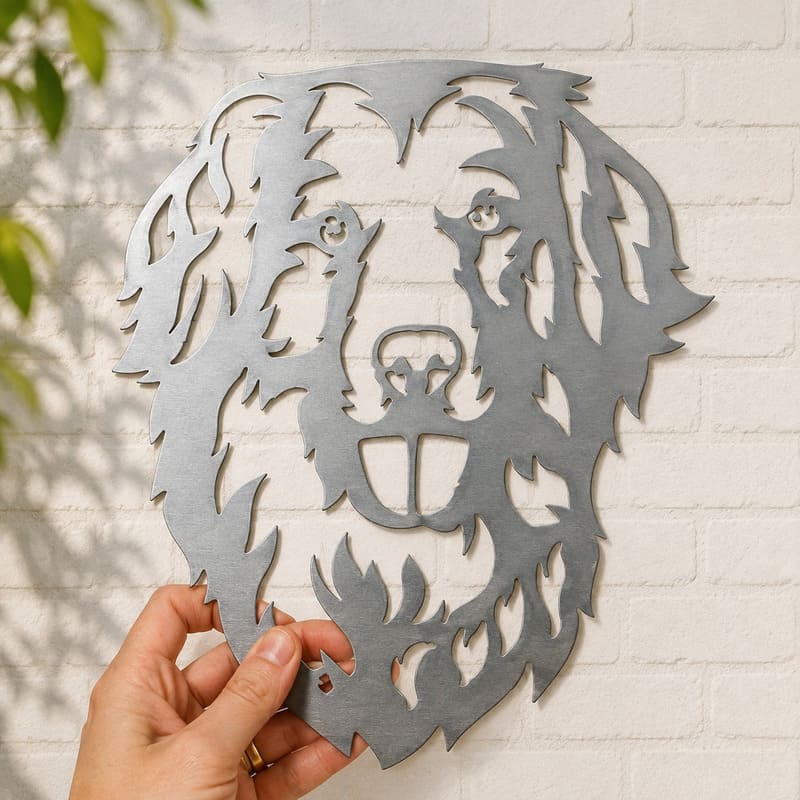 Golden Retriever Dog Rustic Metal Wall Art For Garden Decor