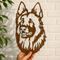 German Shepherd Dog Rustic Metal Wall Art For Garden Decor