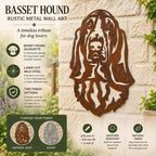 Basset Hound Dog Rustic Metal Wall Art For Garden Decor