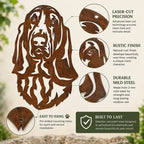 Basset Hound Dog Rustic Metal Wall Art For Garden Decor
