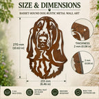 Basset Hound Dog Rustic Metal Wall Art For Garden Decor