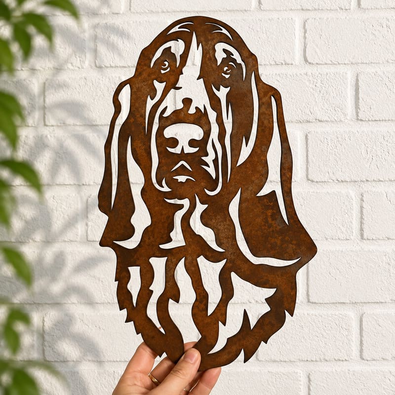 Basset Hound Dog Rustic Metal Wall Art For Garden Decor