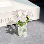 Mini Glass Flower Ornament Crafts Artificial Flower Floral Figurine