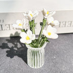 Mini Glass Flower Ornament Crafts Artificial Flower Floral Figurine