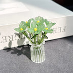 Mini Glass Flower Ornament Crafts Artificial Flower Floral Figurine
