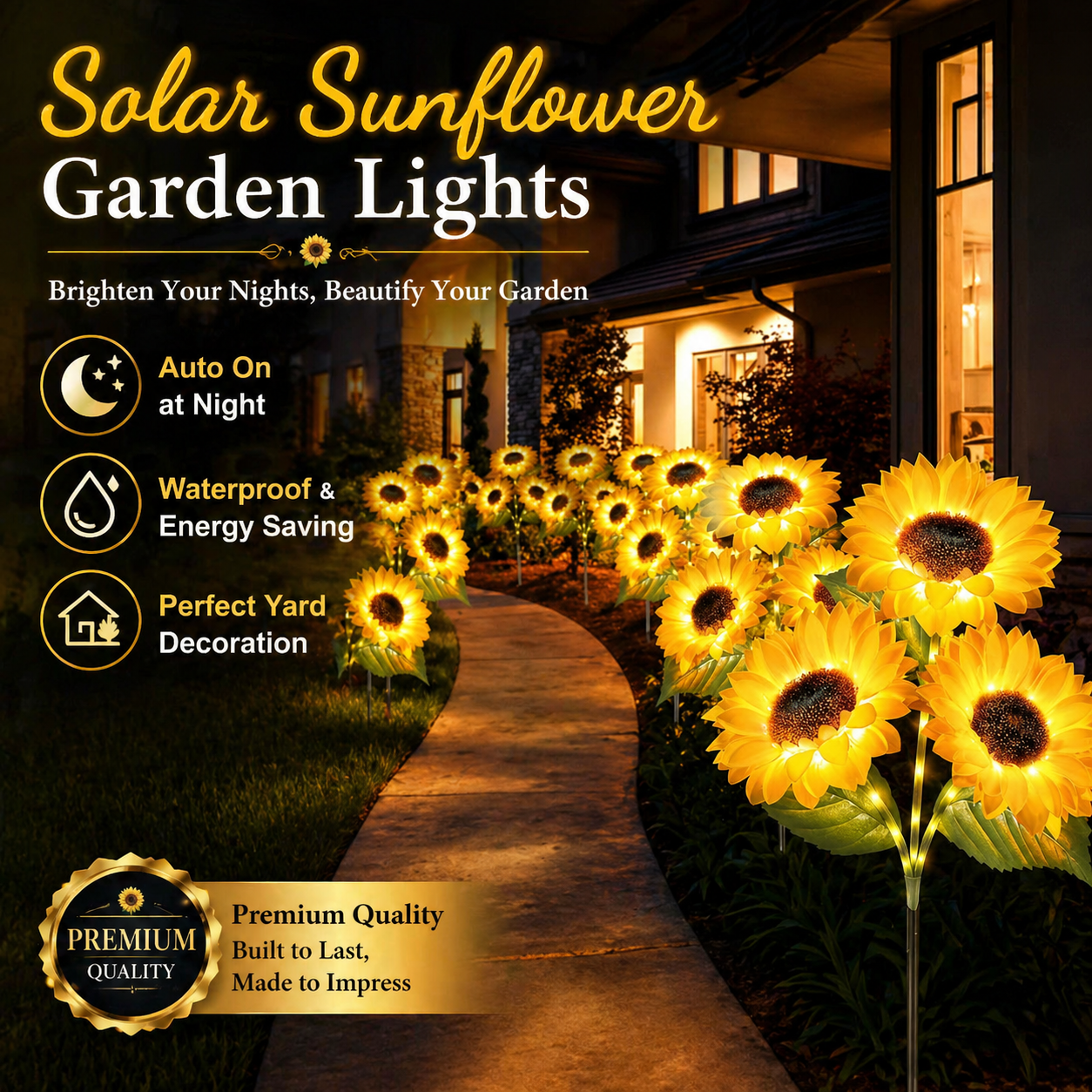 Solar LED Sunflower Garden Lights