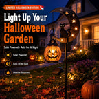 Piquet solaire lumineux Chat Noir Citrouille pour Halloween