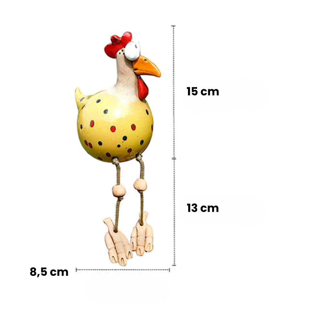 Cute Dangling Legs Chicken Statue Patio Balcony Ornament