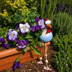 Cute Dangling Legs Chicken Statue Patio Balcony Ornament