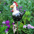 Cute Dangling Legs Chicken Statue Patio Balcony Ornament