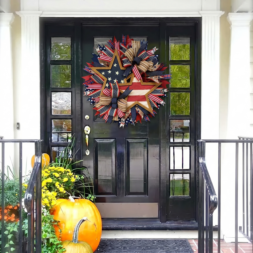 Patriotic American Flag Wreath – 250th Anniversary Edition