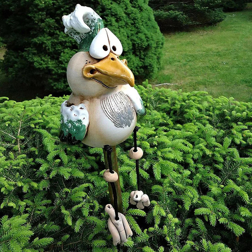 Funny Chicken Fence Decor