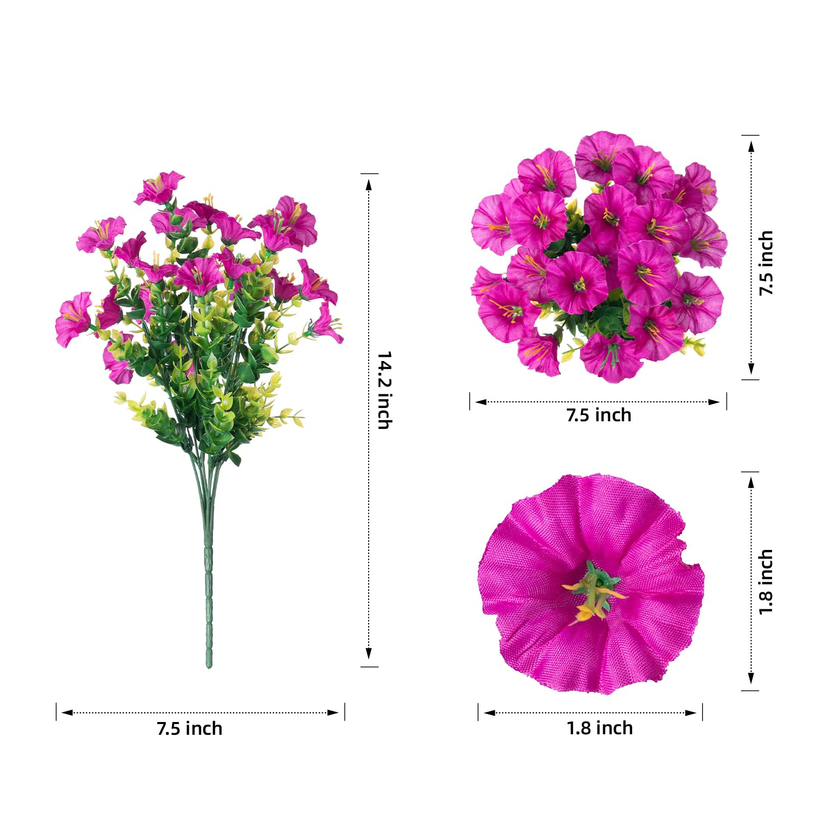UV Resistant Artificial Petunias Flowers
